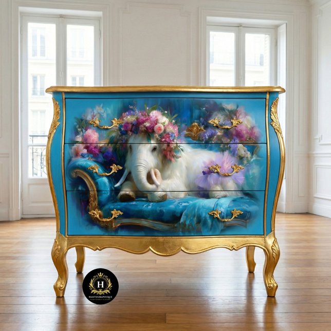 Whimsical Wooly Mammoth Tutu Dinosaur Decoupage Seidenpapier (Von Creator hochgeladen)