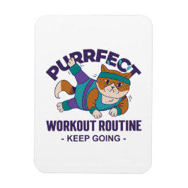 Whimsical Workout Cat Magnet