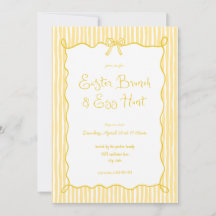 Whimsical Yellow Oaster Brunch Ei Jagen Einladung