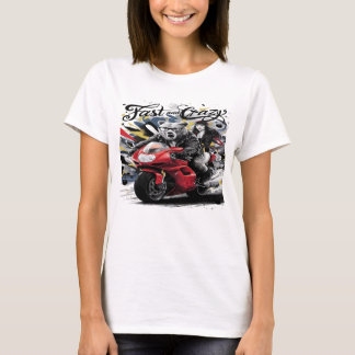Whimsical Yeti Bigfoot Biker Wandern durch Wild T-Shirt