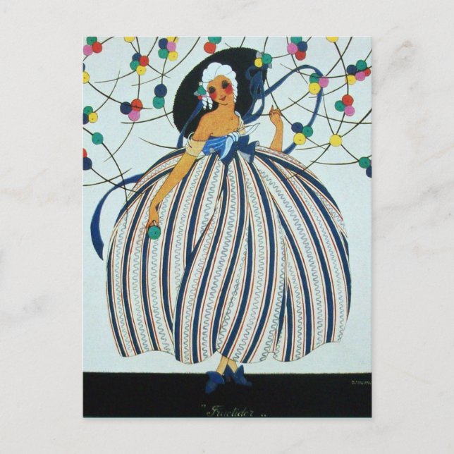 WHIMSICAL YOUNG MIRL / Beauty Fashion Postkarte (Vorderseite)