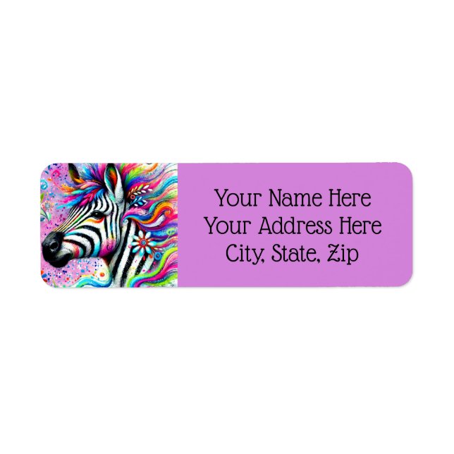 Whimsical Zebra Floral Pink Aquamarin grüne Daisy (Vorne)