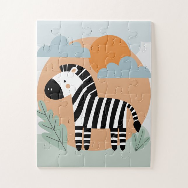 Whimsical Zebra skandinavisch beeinflusst (Vertikal)