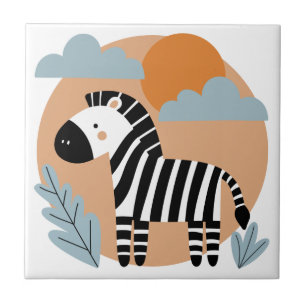 Whimsical Zebra skandinavisch beeinflusst Fliese