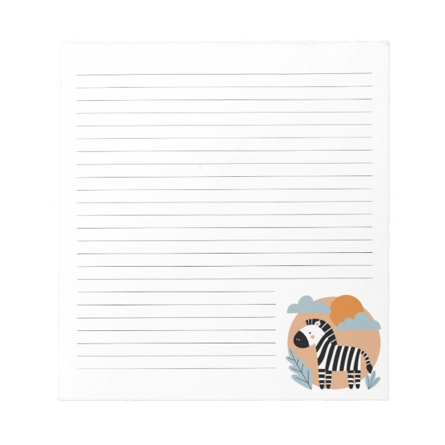 Whimsical Zebra skandinavisch beeinflusst Notizblock (Vorderseite)
