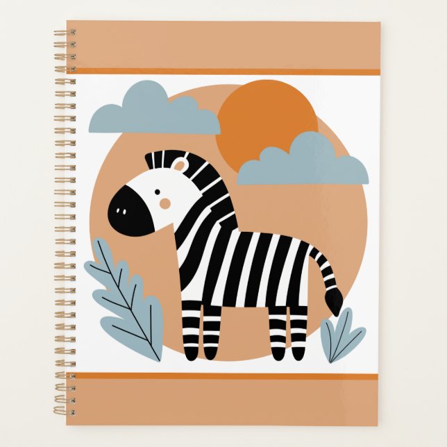 Whimsical Zebra skandinavisch beeinflusst Planer (Vorderseite)