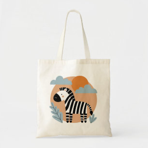 Whimsical Zebra skandinavisch beeinflusst Tragetasche