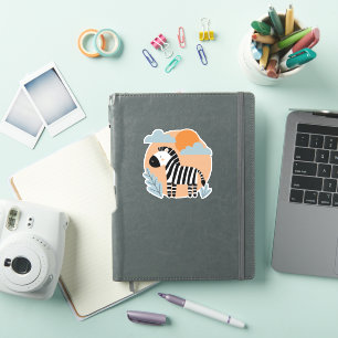Whimsical-Zebra Skandinavisch Inspiriert Aufkleber