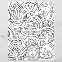 Whimsical Zen-Doodle-Bäume Anführungsname Farbe