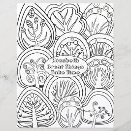 Whimsical Zen-Doodle-Bäume Anführungsname Farbe