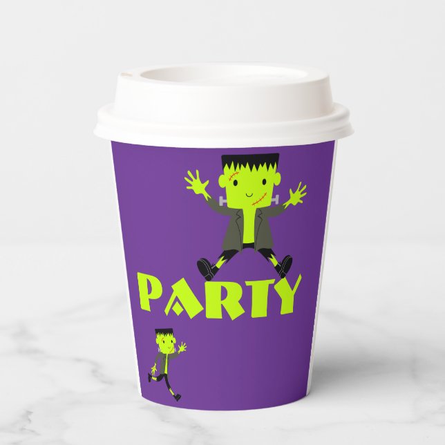 Whimsical Zombie Party Halloween-Party Pappbecher (Rückseite)