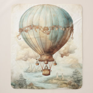 Whimsicaler blauer Heißluftballon im Antikstil Sherpadecke