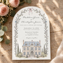 Whimsicaler Blumiger Französischer Chateau-Garten-