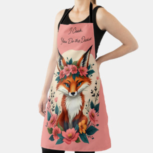 Whimsicaler Boho-Fuchs mit floraler Krone Wald Schürze