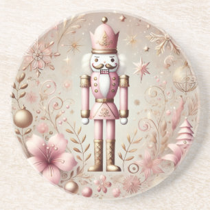 Whimsicaler Eleganter Rosa und Gold Pastell Nusskn Getränkeuntersetzer