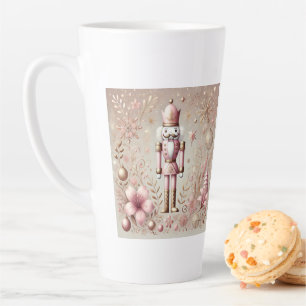 Whimsicaler Eleganter Rosa und Gold Pastell Nusskn Milchtasse