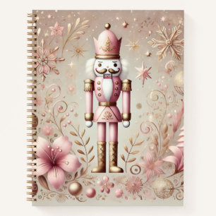Whimsicaler Eleganter Rosa und Gold Pastell-Nusskn Notizbuch