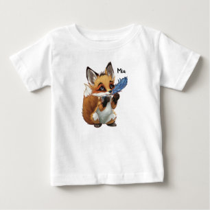 Whimsicaler Fuchs mit einer Feder Baby T-shirt