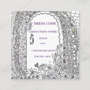 Whimsicaler Garten-Tür-Blumen-Hochzeitskleid Dress Begleitkarte