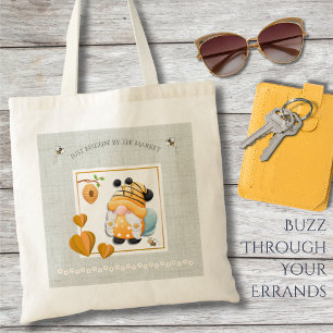 Whimsicaler gelber Gnom Honigbiene Markt-Tasche Tragetasche