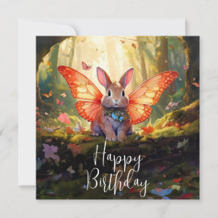 Whimsicaler Hase verzauberter Wald Alles Gute zum