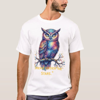 Whimsicaler Himmelskörper Kosmischer Eulen-Fantasy T-Shirt