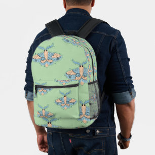 Whimsicaler Himmelsnachtfalter — Sanftes Blau und  Bedruckter Rucksack
