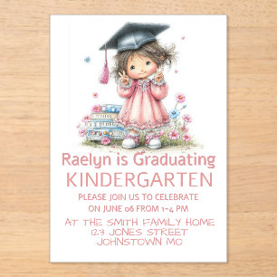 Whimsicaler Kindergarten-Abschlussfeier  Acryleinladungen