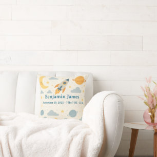 Whimsicaler Kissenbezug für das Weltraumnursery mi Kissen