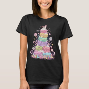 Whimsicaler Macaron-Turm Französische Dessert-Spaß T-Shirt