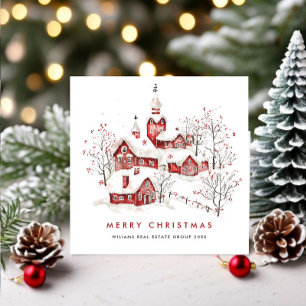 Whimsicaler minimalistischer ländlicher Weihnachts Feiertagskarte