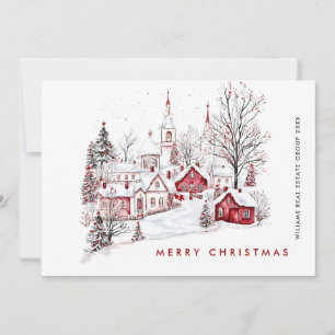 Whimsicaler minimalistischer ländlicher Weihnachts Feiertagskarte