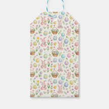 Whimsicaler Osterhase in Pastell mit Blumenmuster