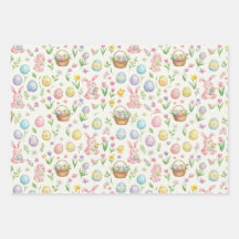 Whimsicaler Osterhase in Pastell mit Blumenmuster
