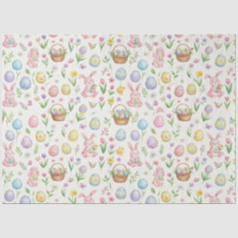Whimsicaler Osterhase in Pastell mit Blumenmuster Seidenpapier
