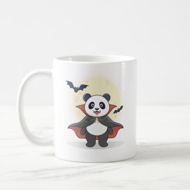 Whimsicaler Panda-Zauberer mit magischem Hut Kaffeetasse (Links)