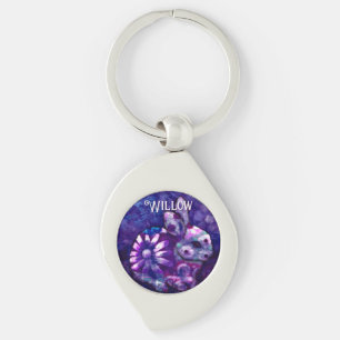 Whimsicaler personalisierter Blumenhase Schlüsselanhänger