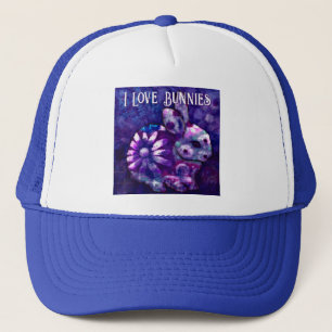 Whimsicaler personalisierter Blumenhase Truckerkappe