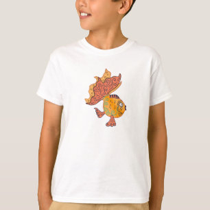 Whimsicaler Volksgoldfisch   Boho-Wirbel-Fantasie T-Shirt