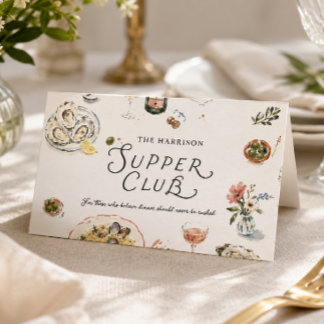 Whimsicaler Wasserfarben-Supperclub am Meer Platzkarte