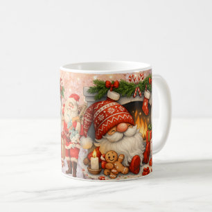Whimsicaler Weihnachts-Gnom mit festlichem roten F Kaffeetasse