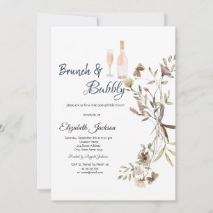Whimsicaler Wildblumen-Brunch & Sekt-Brautabschied Einladung