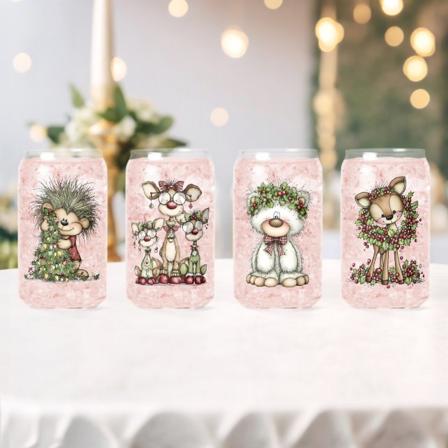 Whimsicalische Weihnachtswaldtiere Dosenglas (Insitu (Hochzeit))