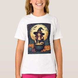 Whimsically Enchanting Witch With Spiders and Jack T-Shirt