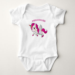 Whimsicle Flying Unicorn Pegasus Rainbow Horn Baby Strampler