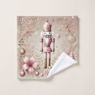 Whimsig eleganter rosa und goldener Pastell-Nusskn Badhandtuch Set