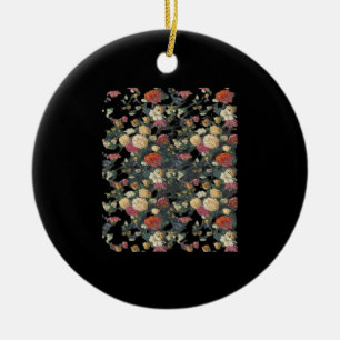 Whimsigoth Alte Viktorianische Blumenölgemälde Keramik Ornament