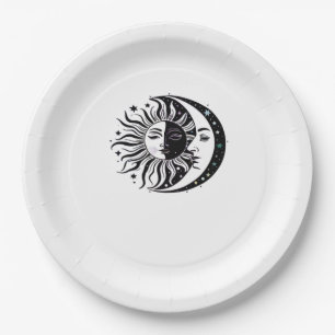 Whimsigoth Aquarell Sonne Mond Hexen Klassiker Pappteller