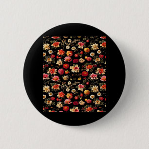 Whimsigoth Chintz Vintages Ölgemälde Button