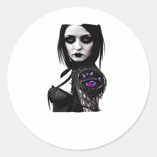 Whimsigoth Classic Design zu Halloween Runder Aufkleber (Vorderseite)